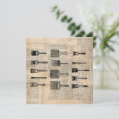 ヴィンテージペイン絵を描トブラシ新聞プリント カード (スタンド正面)