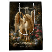 ヴィンテージペガサスファンタジーフォレストユニコーンお洒落 ミディアムペーパーバッグ (裏面)