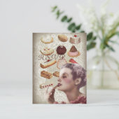 ヴィンテージペストリーブライダルシャワー茶パーティー インビテーションポストカード (スタンド正面)