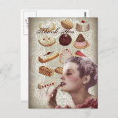 ヴィンテージペストリーブライダルシャワー茶パーティー ポストカード (正面/裏面)