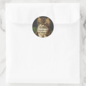 ヴィンテージペットアニマルタビーキャットキットン蔵書票 ラウンドシール (バッグ)