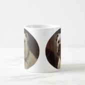 ヴィンテージペットアニマルボクサーパピードッグポートレート コーヒーマグカップ (中央)