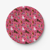 ヴィンテージペットキャットドッグフローラガーデンパーティー ペーパープレート (正面)