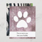 ヴィンテージペットロス悔やみや弔慰カード (正面/裏面)