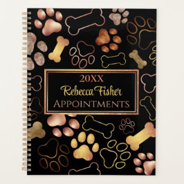 ヴィンテージペット座る，犬の歩く,グルーミング，前足 プランナー手帳