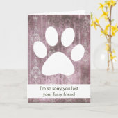 ヴィンテージペット紛失悔やみや弔慰カード カード (黄色い花)