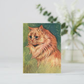 ヴィンテージペット長毛橙猫 ポストカード (スタンド正面)