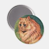 ヴィンテージペット長毛橙猫 マグネット (正面/裏面)