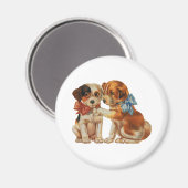 ヴィンテージペット、ワンちゃん愛ワンちゃん弓 マグネット (正面/裏面)