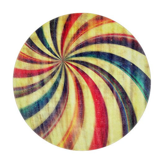 ヴィンテージペパーミントキャンディストライプのカーニバルテント カッティングボード (正面)