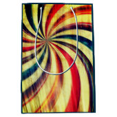 ヴィンテージペパーミントキャンディストライプのスワールカーニバル ミディアムペーパーバッグ (正面)