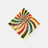 ヴィンテージペパーミントストライプのキャンディは赤い青色を渦巻く スタンダードカクテルナプキン (角)