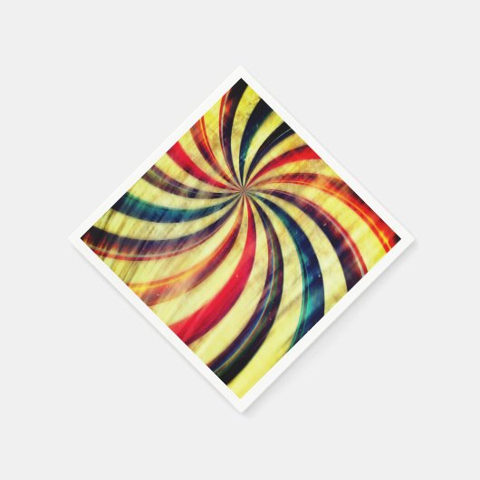 ヴィンテージペパーミントストライプのキャンディは赤い青色を渦巻く スタンダードカクテルナプキン (角)