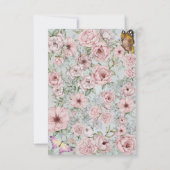 ヴィンテージペリウィンクルピンク牡丹サンキューカード サンキューカード (裏面)