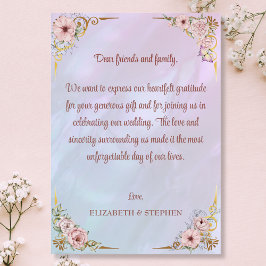 ヴィンテージペリウィンクルピンク牡丹サンキューカード サンキューカード