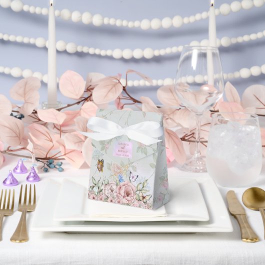 ヴィンテージペリウィンクルピンク牡丹結婚式の引き出物箱 フェイバーボックス (ウェディング)