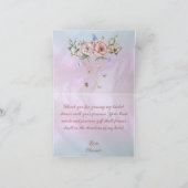 ヴィンテージペリウィンクル牡丹ブライダルシャワーありがとう サンキューカード (内部)