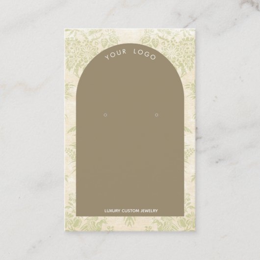 ヴィンテージペリドットアーチイヤリングディスプレイ 名刺 (正面)