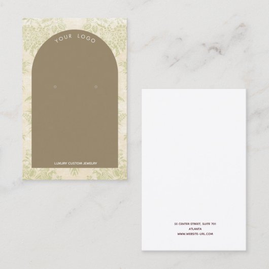 ヴィンテージペリドットアーチイヤリングディスプレイ 名刺 (正面/裏面)