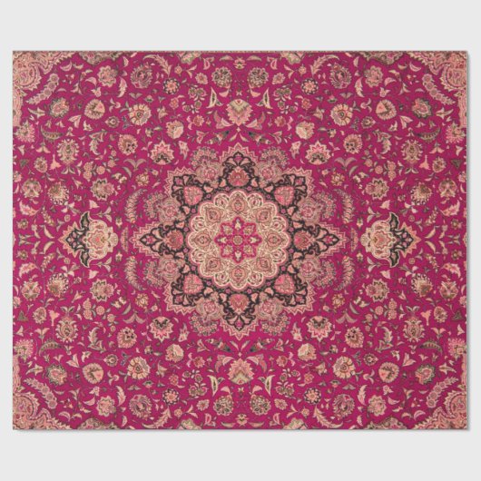 ヴィンテージペルシアフローラじゅうたん模様 ラッピングペーパー (フラット)