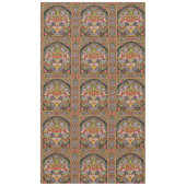 ヴィンテージペルシアフローラの花ミッドセンチュリー テーブルクロス (正面)