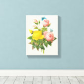 ヴィンテージペルシャイエローローズティーバラズバイルドゥート キャンバスプリント (インサイチュ (ウッドフロア))