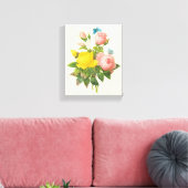 ヴィンテージペルシャイエローローズティーバラズバイルドゥート キャンバスプリント (インサイチュ (リビング))