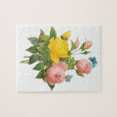 ヴィンテージペルシャイエローローズティーバラズバイルドゥート ジグソーパズル (横)