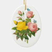 ヴィンテージペルシャイエローローズティーバラズバイルドゥート セラミックオーナメント (裏面)