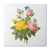 ヴィンテージペルシャイエローローズティーバラズバイルドゥート タイル (正面)