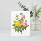 ヴィンテージペルシャイエローローズティーバラズバイルドゥート ポストカード (スタンド正面)