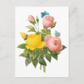 ヴィンテージペルシャイエローローズティーバラズバイルドゥート ポストカード (正面)