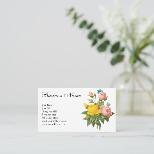 ヴィンテージペルシャイエローローズティーバラズバイルドゥート 名刺 (スタンド正面)