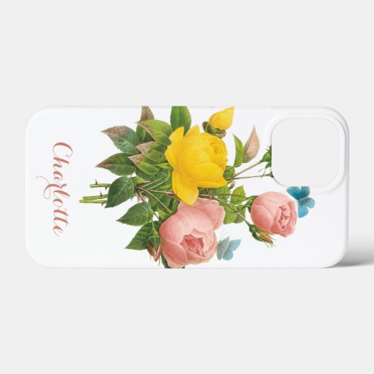 ヴィンテージペルシャイエローローズティーバラズバイルドゥート Case-Mate iPhoneケース (裏面 (横))