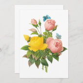 ヴィンテージペルシャイエローローズバイルドート招待状 (正面/裏面)