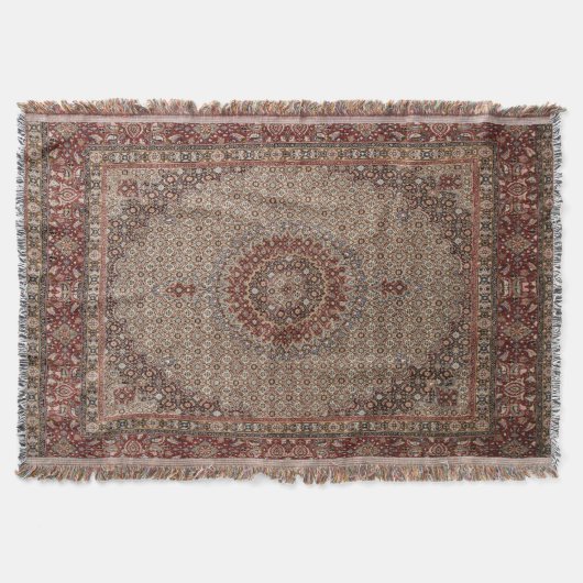 ヴィンテージペルシャトルコ東洋の絨毯カーペット スローブランケット (正面)