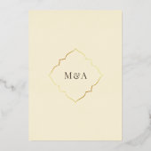 ヴィンテージペルシャフレームクリームムスリム結婚ズ金ゴールド 箔招待状 (裏面)