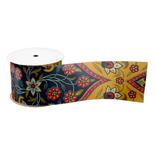 ヴィンテージペルシャフローラ芸術 サテンリボン (リール)