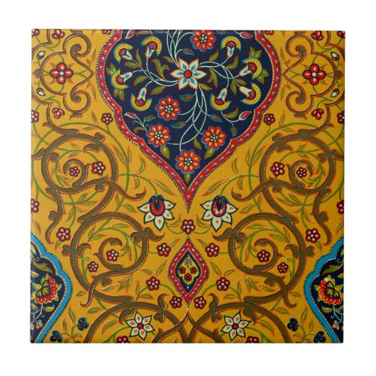 ヴィンテージペルシャフローラ芸術 タイル (正面)