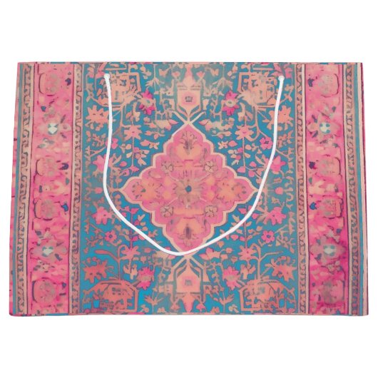 ヴィンテージペルシャ設計の大型抱き枕 ラージペーパーバッグ (正面)