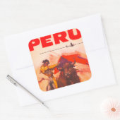 ヴィンテージペルー広場ステッカー スクエアシール (封筒)