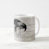 ヴィンテージペレグリン《鳥》ハヤブサヘッドイラストレーション コーヒーマグカップ (正面右)