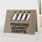 ヴィンテージペンギンが関税に抗議おもしろいする カード (正面)