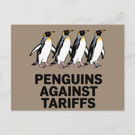 ヴィンテージペンギンが関税に抗議おもしろいする ポストカード (正面)