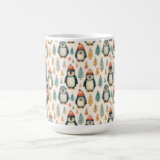 ヴィンテージペンギンとキャンディキャンセスクリスマス コーヒーマグカップ (中央)
