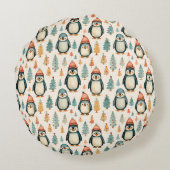 ヴィンテージペンギンとキャンディキャンセスクリスマス ラウンドクッション (裏面)