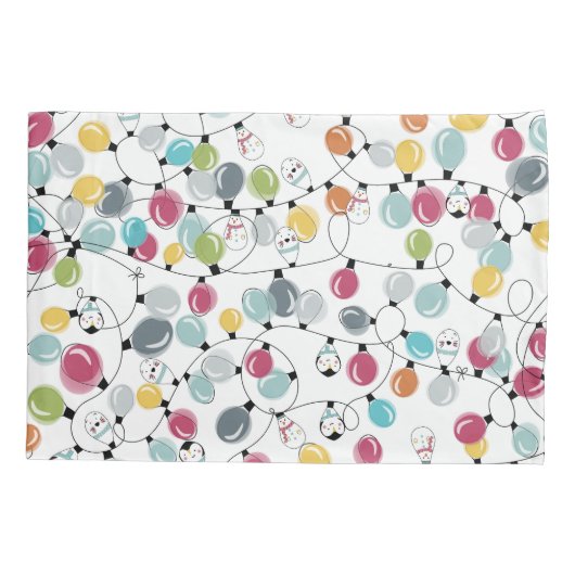 ヴィンテージペンギンのクリスマスバルーン 枕カバー (裏面)