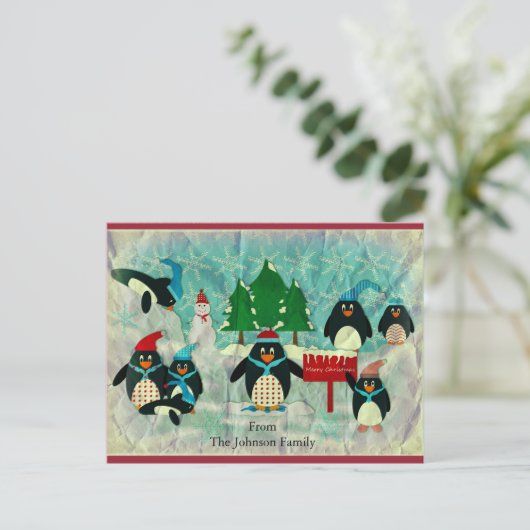 ヴィンテージペンギンのクリスマスポストカード シーズンポストカード (スタンド正面)