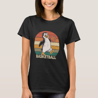 ヴィンテージペンギンのバスケットボール ペンギン愛好家のためのグッズ Tシャツ