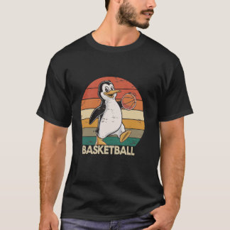 ヴィンテージペンギンのバスケットボール ペンギン愛好家 Tシャツ
